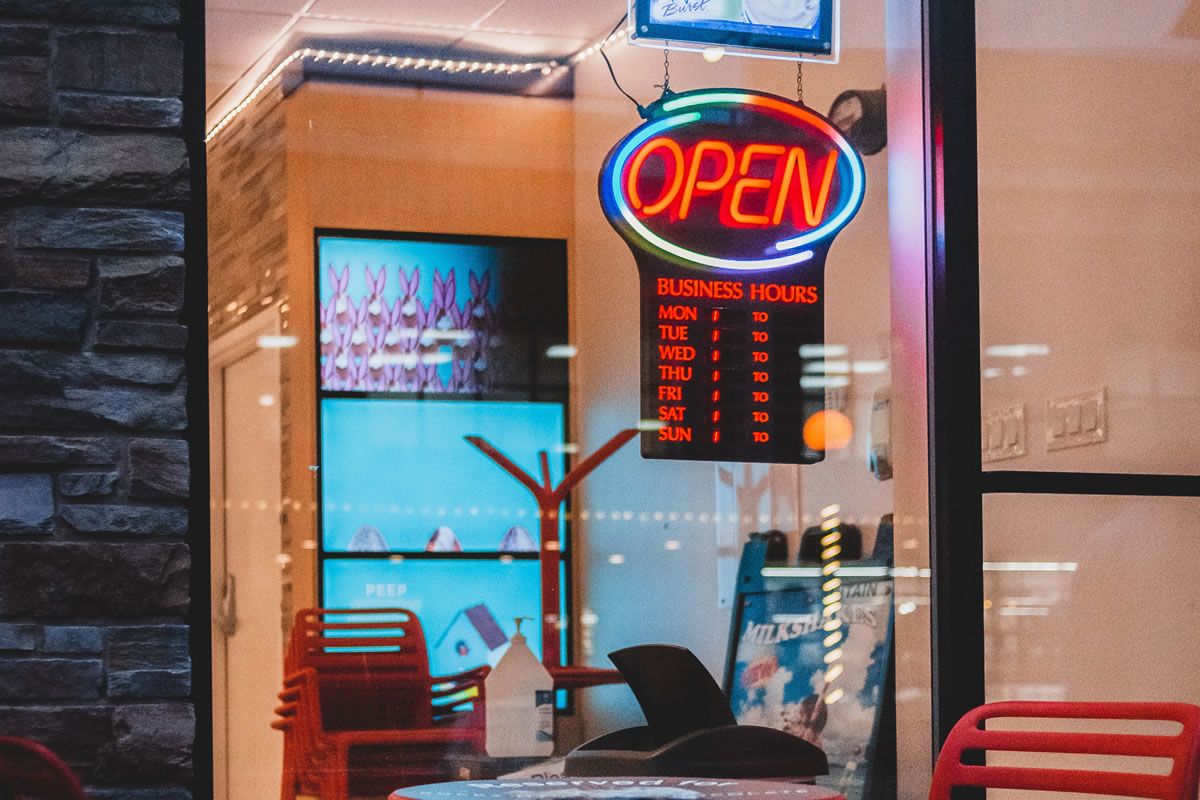 Digital screen in a shop window