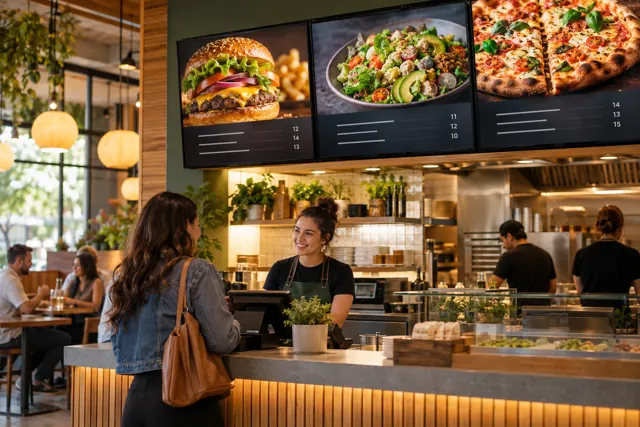 Restaurant digital menu displays